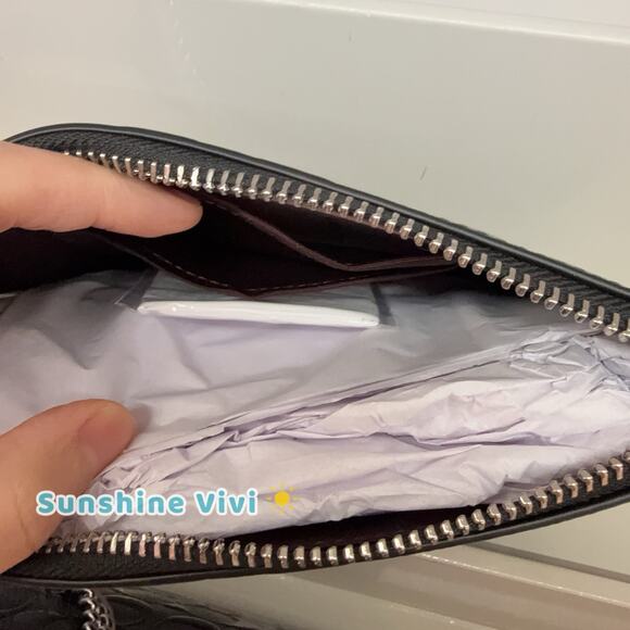 NWT Coach Nolita 19 In Signature Leather With Heart Charm CCZ27 Silver Black - Picture 4 of 7